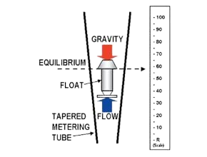 Fig D - Principle of Rotameter (Float Type)