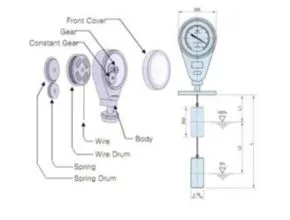 Mechanical Level Transmitter Part Name and Dimension