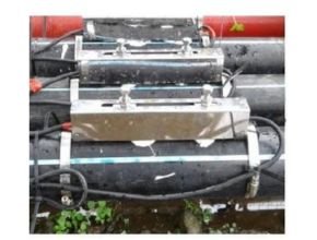 Instalasi Tranducer Ultrasonic clamp on flow meter
