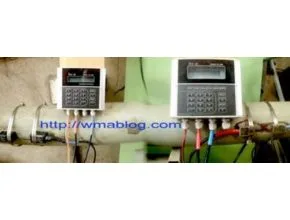 Transducer clamp on Sitelab Ultrasonic flow meter installation