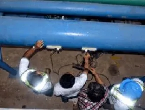 Instalasi Transducer flow meter ultrasonic