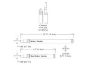Dimension Seametrics PT2XPressure and temperature sensor