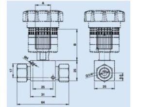 Dimensions control valves M-Flow 25