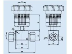 Dimensions control valves M-Flow 25