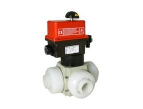 Electrically Actuated 3-Way PVDF Ball Valves VE3V S4-PVDFElectrically Actuated 3-Way PVDF Ball Valves VE3V S4-PVDF