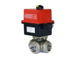 VE3V Bamo Stainless Steel Electrically Actuated 3-Way Ball Valve
