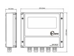 Dimensi Flowma WUF 300CF Ultrasonic flow transmitter